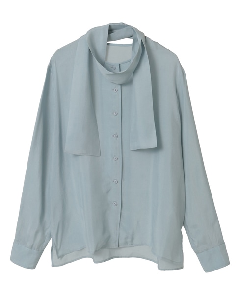 キュプラボウタイブラウス 詳細画像 サックス 17