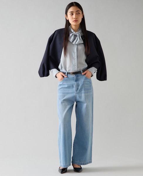 キュプラボウタイブラウス 詳細画像 サックス 9