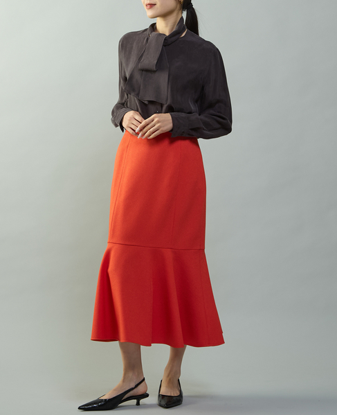 キュプラボウタイブラウス 詳細画像 チャコールグレー 2