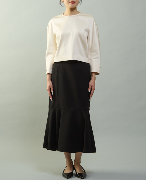 クロップドサテンブラウス 詳細画像 アイボリー 2