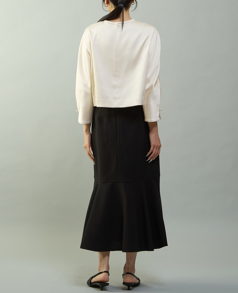 クロップドサテンブラウス 詳細画像 アイボリー 5