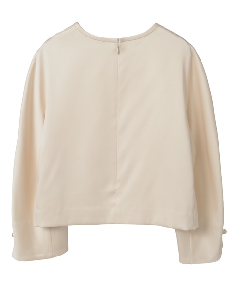 クロップドサテンブラウス 詳細画像 アイボリー 7