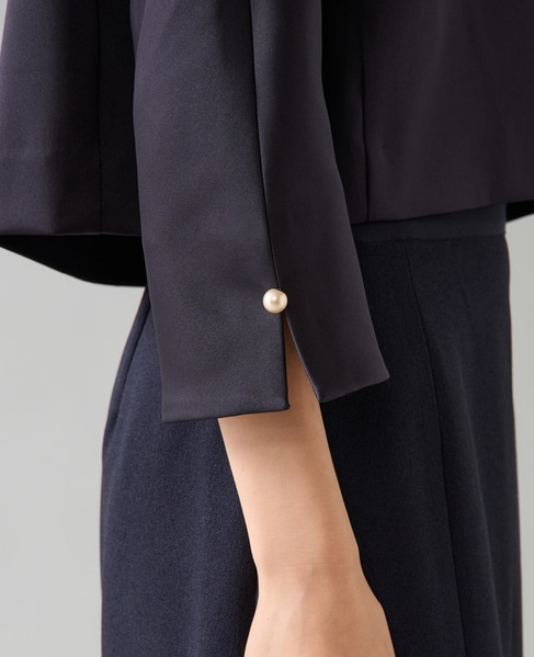 クロップドサテンブラウス 詳細画像 ネイビー 5