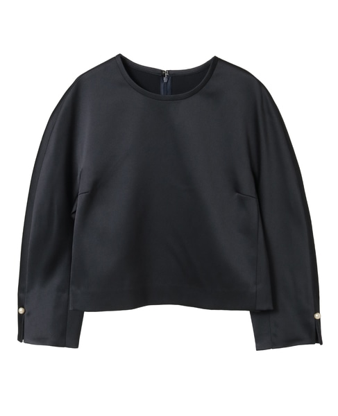 クロップドサテンブラウス 詳細画像 ネイビー 6