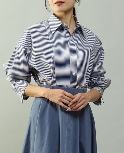 ビブヨークシャツ 詳細画像 ネイビーストライプ 1