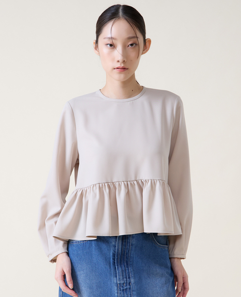 ペプラムブラウス 詳細画像 ベージュ 1