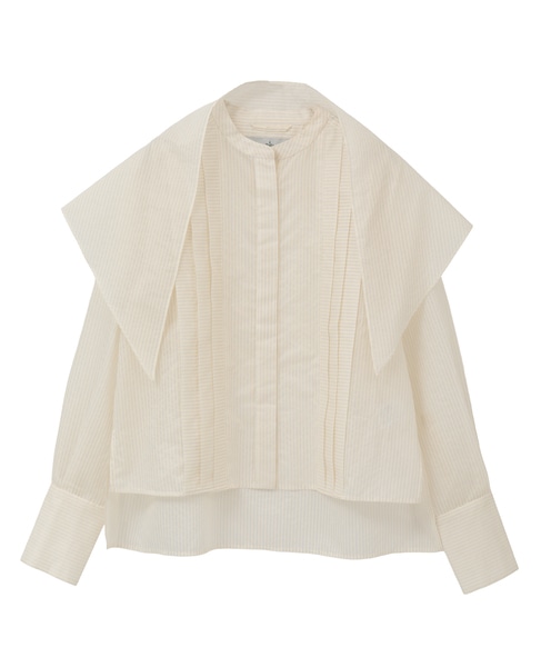 スカーフ付きバンドカラーシャツ 詳細画像 アイボリー 3