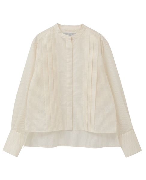 スカーフ付きバンドカラーシャツ 詳細画像 アイボリー 4