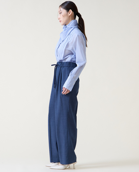 スカーフ付きバンドカラーシャツ 詳細画像 サックス 14