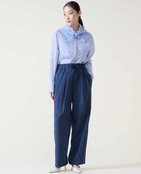 スカーフ付きバンドカラーシャツ 詳細画像 サックス 20