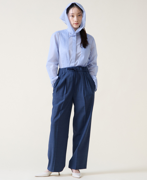 スカーフ付きバンドカラーシャツ 詳細画像 サックス 21