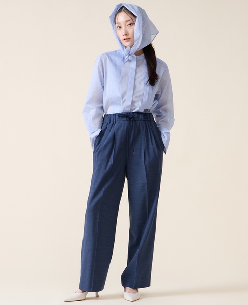 スカーフ付きバンドカラーシャツ 詳細画像 サックス 22