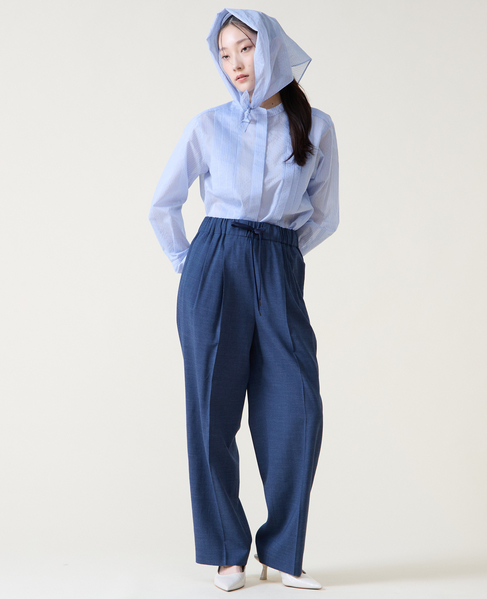 スカーフ付きバンドカラーシャツ 詳細画像 サックス 23