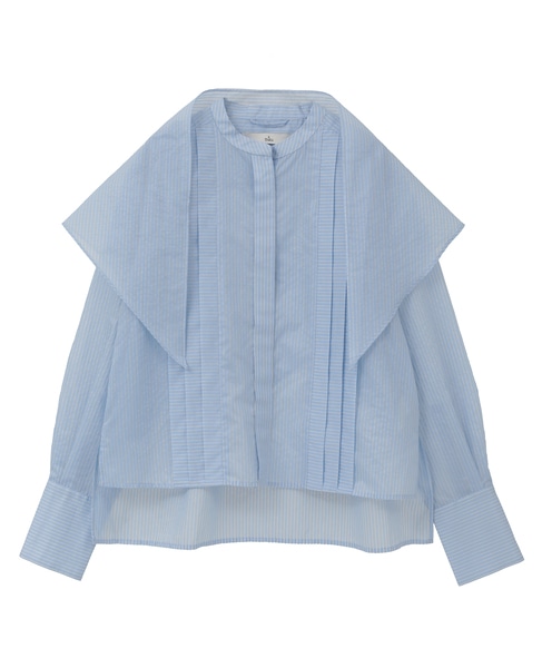 スカーフ付きバンドカラーシャツ 詳細画像 サックス 24