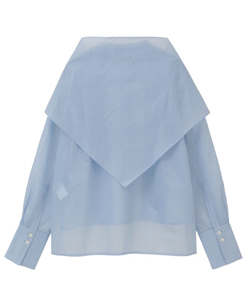 スカーフ付きバンドカラーシャツ 詳細画像 サックス 25