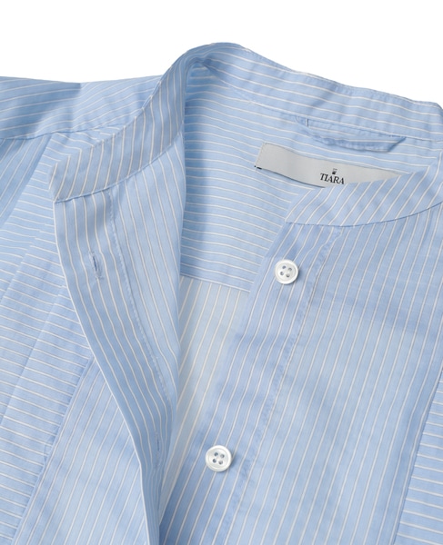 スカーフ付きバンドカラーシャツ 詳細画像 サックス 30