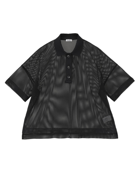 メッシュポロトップス 詳細画像 ブラック 1