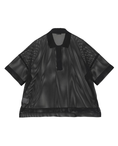 メッシュポロトップス 詳細画像 ブラック 2