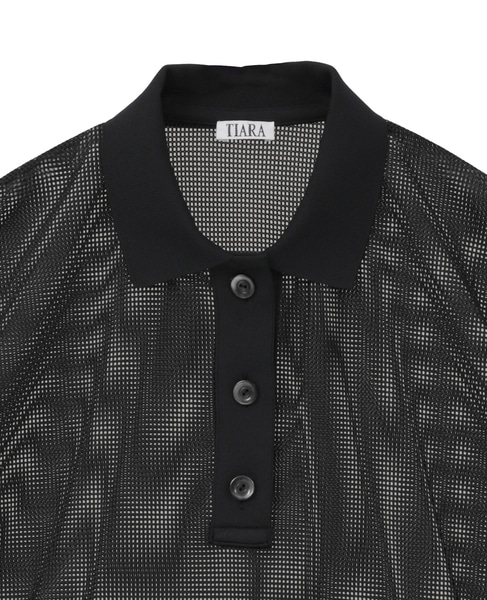 メッシュポロトップス 詳細画像 ブラック 3