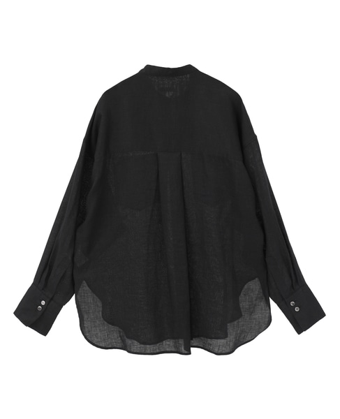 リネンバンドカラーシャツ 詳細画像 ブラック 2