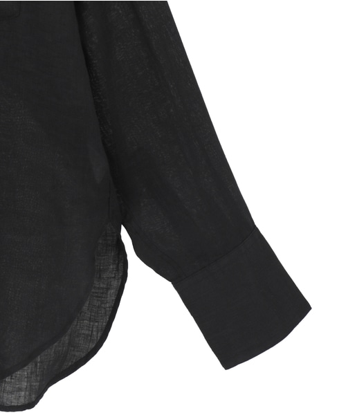 リネンバンドカラーシャツ 詳細画像 ブラック 4