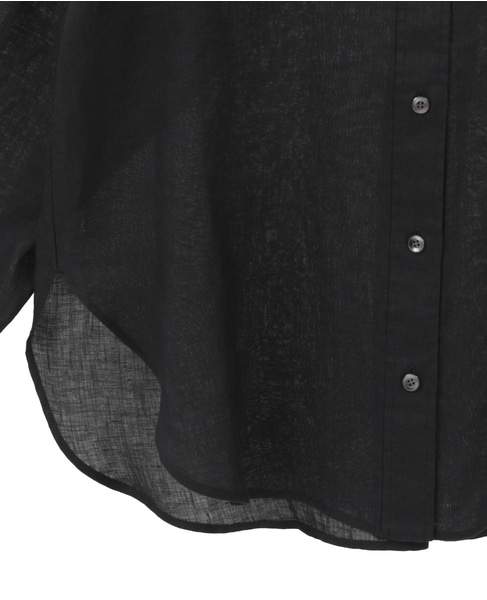 リネンバンドカラーシャツ 詳細画像 ブラック 5