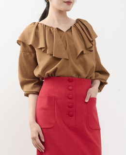 フリルギャザーブラウス