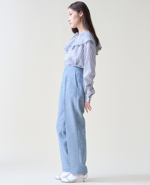 フリルギャザーブラウス 詳細画像 ネイビーストライプ 3