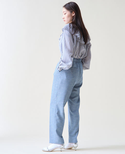 フリルギャザーブラウス 詳細画像 ネイビーストライプ 4