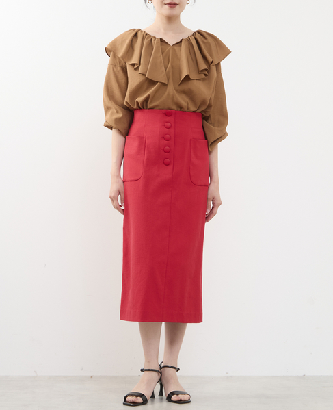 フリルギャザーブラウス 詳細画像 キャメル 2