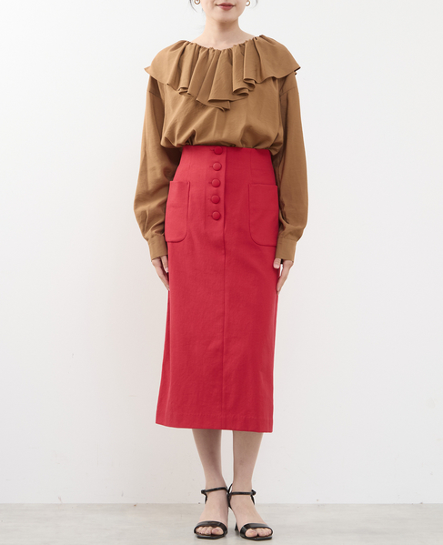 フリルギャザーブラウス 詳細画像 キャメル 4