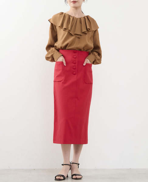 フリルギャザーブラウス 詳細画像 キャメル 5