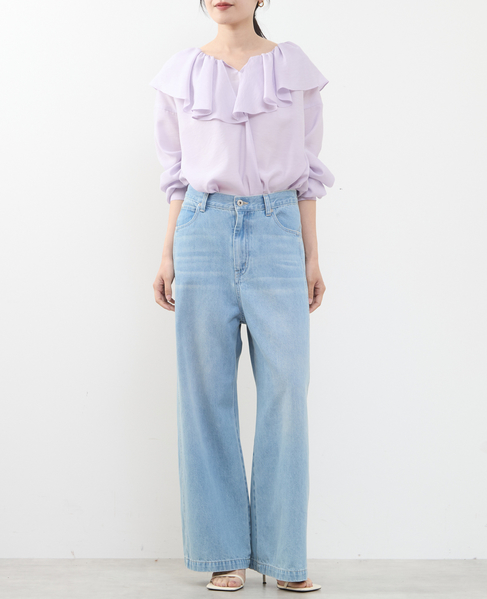 フリルギャザーブラウス 詳細画像 パープル 2