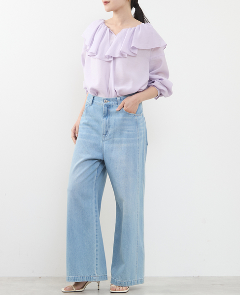 フリルギャザーブラウス 詳細画像 パープル 3