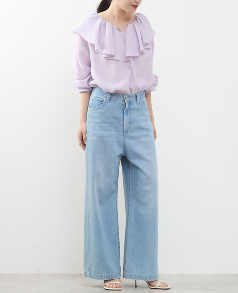 フリルギャザーブラウス 詳細画像 パープル 4