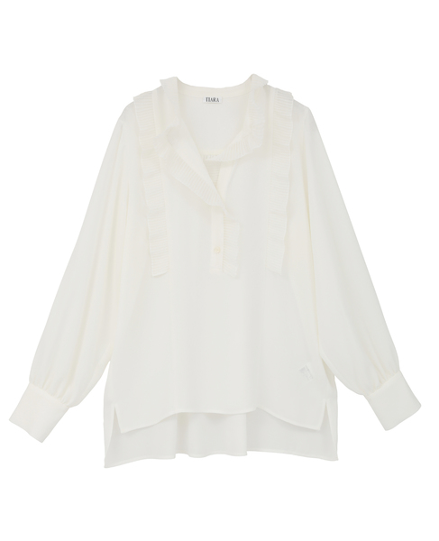 プリーツディテールブラウス 詳細画像 アイボリー 8