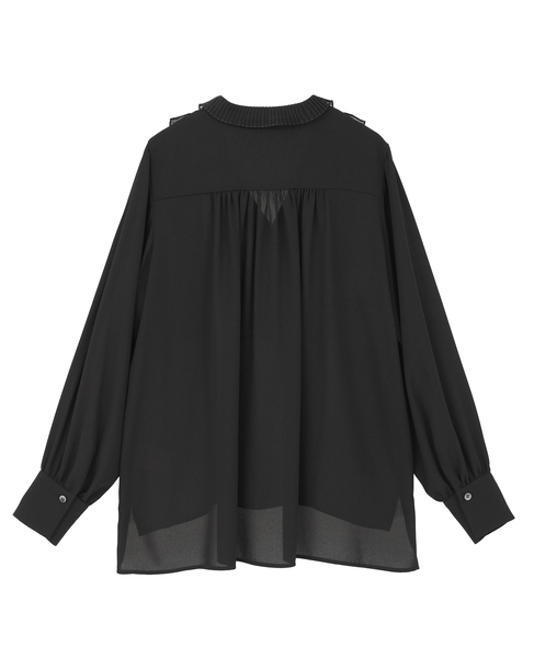 プリーツディテールブラウス 詳細画像 ブラック 2
