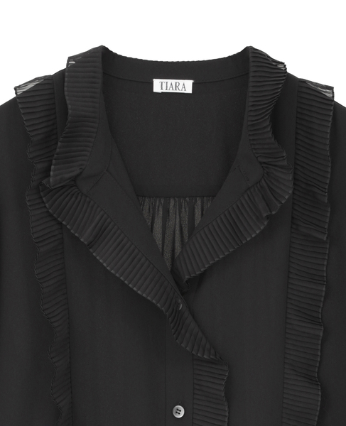 プリーツディテールブラウス 詳細画像 ブラック 3