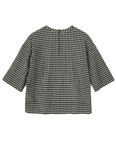 ギンガムチェックTブラウス 詳細画像 ホワイト×ブラック 8