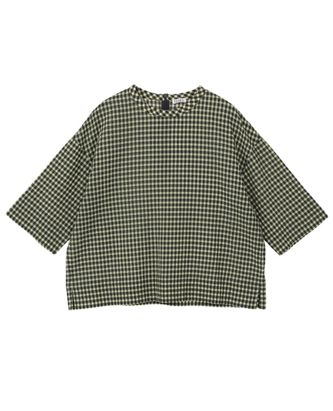 ギンガムチェックTブラウス 詳細画像 ネイビー×イエロー 1