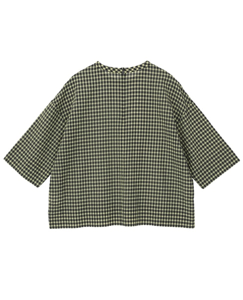 ギンガムチェックTブラウス 詳細画像 ネイビー×イエロー 2