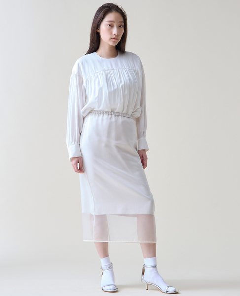 ギャザースキッパーブラウス 詳細画像 ホワイト 3