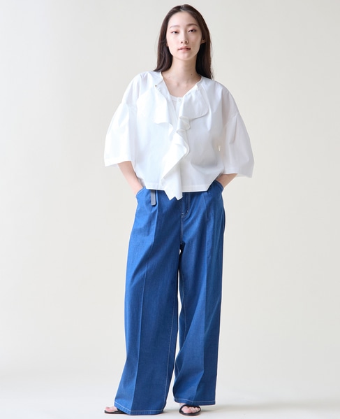 フリルスキッパーブラウス 詳細画像 ホワイト 3