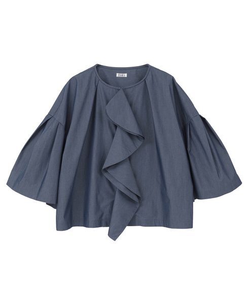 フリルスキッパーブラウス 詳細画像 ブルー 1