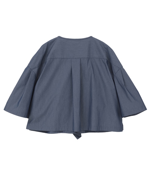 フリルスキッパーブラウス 詳細画像 ブルー 2