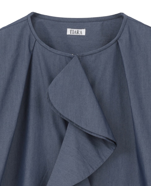 フリルスキッパーブラウス 詳細画像 ブルー 3