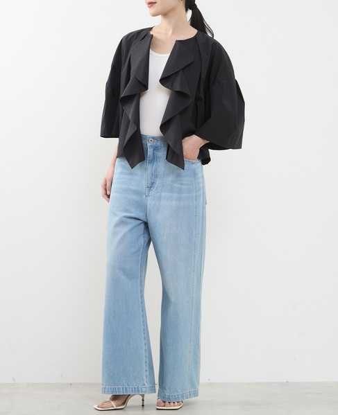 フリルスキッパーブラウス 詳細画像 ブラック 2