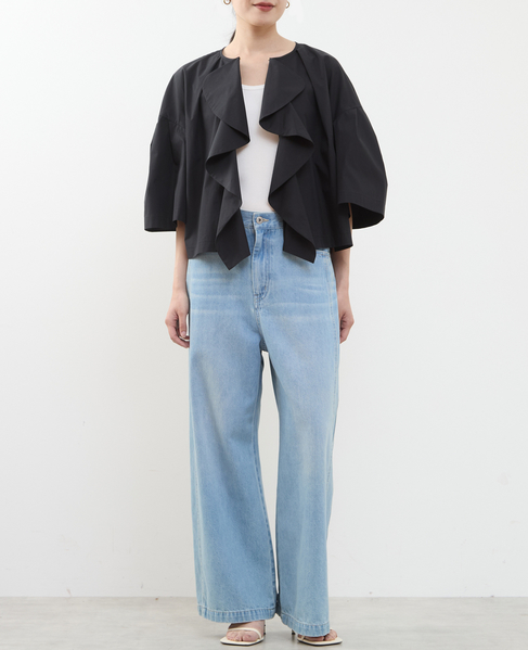 フリルスキッパーブラウス 詳細画像 ブラック 3