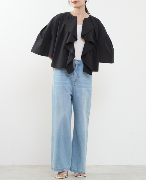 フリルスキッパーブラウス 詳細画像 ブラック 4