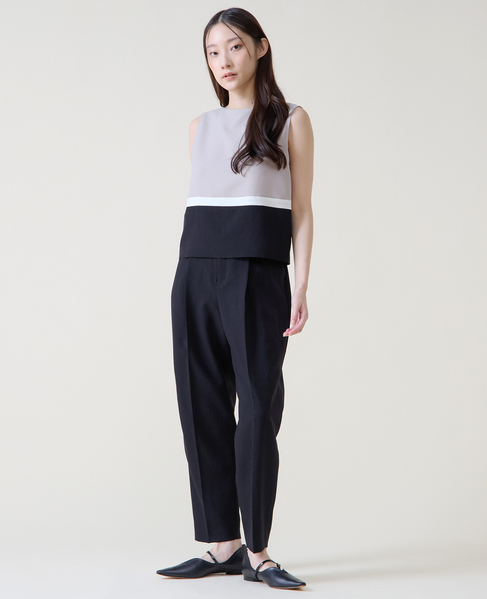 カラーブロックブラウス 詳細画像 グレージュ 4